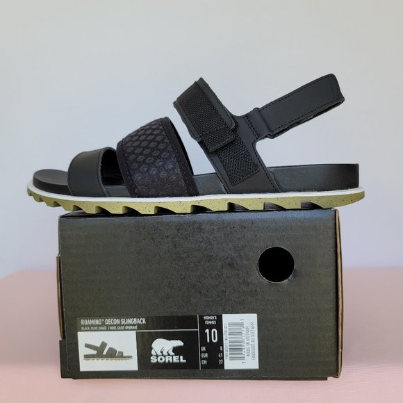 SOREL Roaming Decon Slingback Sandals- Women's Size 10 - Black/Olive color⭐ - Picture 16 of 16